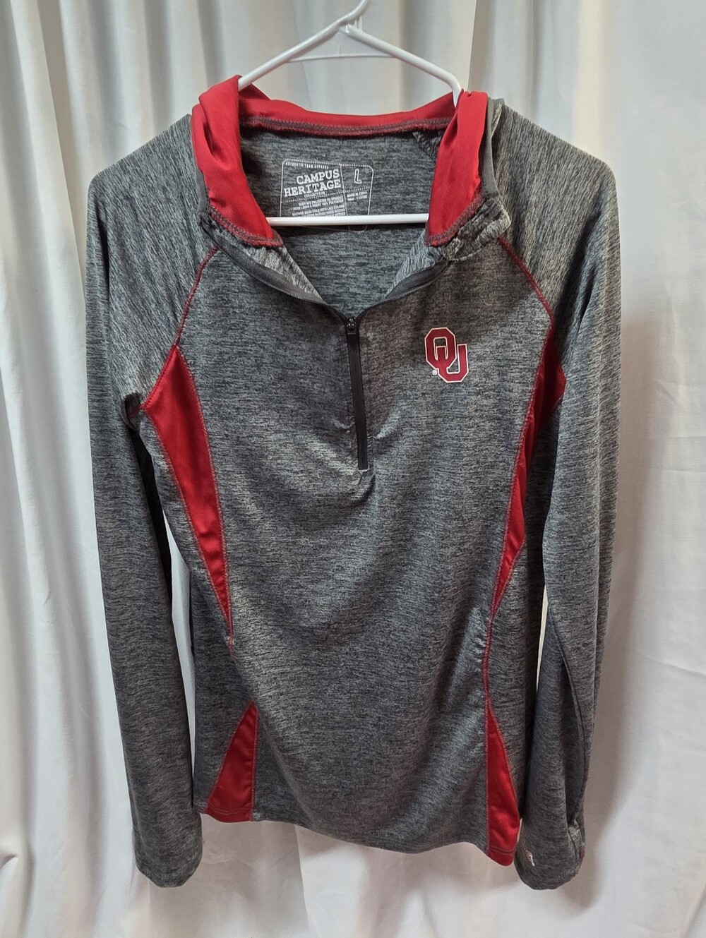 Campus Heritage Gray and Red Athletic Pullover
